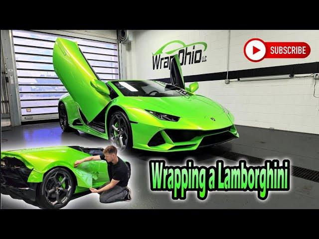 Wrapping a Lamborghini Huracan Evo in Gloss Wasabi Green!