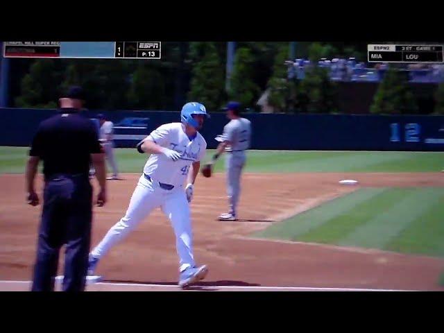 North Carolina's Hunter Stokely 3 run home run vs. Arizona in Chapel Hill super regional