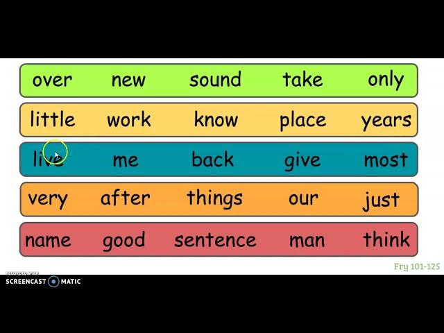 SIght Words 101-125