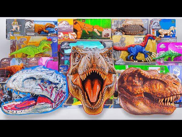 Unboxing Review Jurassic World Toys | Head Dino Mystery Box, Trex Transformer, Megalosaurus | ASMR