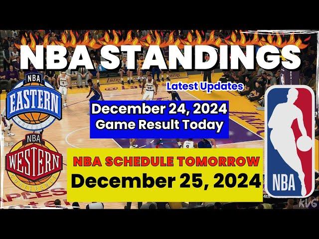 GAME RESULTS  NBA STANDINGS TODAY as of December 24, 2024   NBA SCHEDULE December 25, 2024