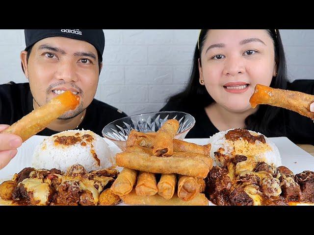 KALDERETANG BAKA + DYNAMITE | FILIPINO FOOD | MUKBANG PHILIPPINES