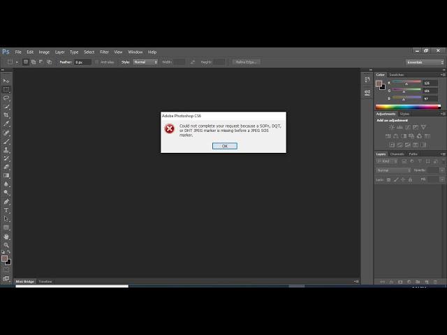 How to Fix JPEG File Photoshop Opening Error " Could not complete your request because a SOFn?