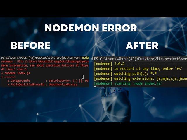 How to fix Nodemon error || Node js error || npm nodemon error