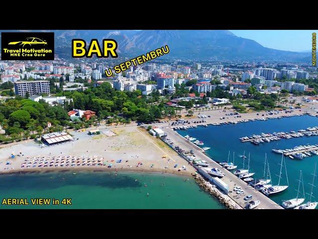 BAR Hram, Luka i Plaža iz vazduha u Septembru 2024 - BAR City [Aerial View in 4K] MNE Crna Gora