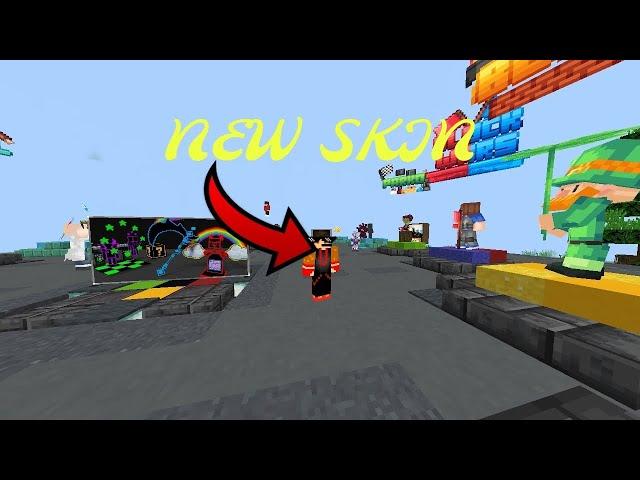 Minecraft Mcpe Cubecraft Skywars Solo My New Skin || 