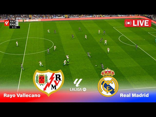 LIVE : Rayo Vallecano vs Real Madrid | Spain - La Liga 24/25 | Match En Vivo | PES Game Simulation