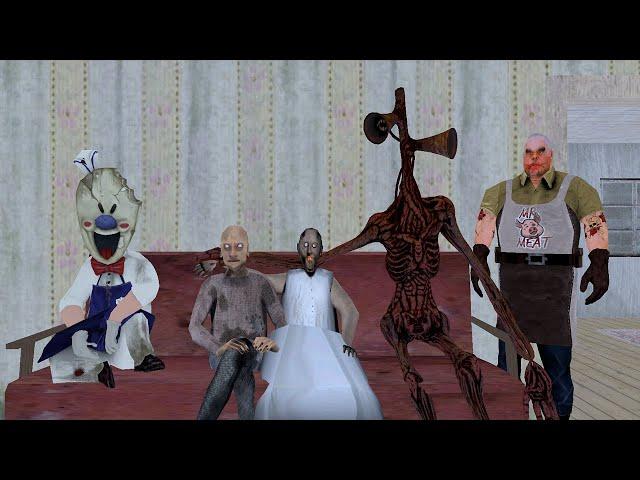 Granny vs Mr Meat vs Evil Nun vs Pennywise vs Siren Head vs Ice Scream and more funny animation