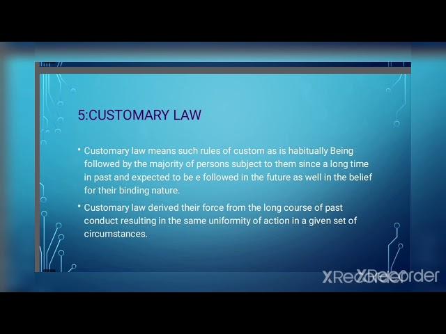 Customary law