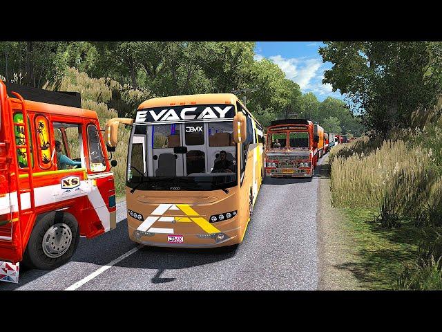 Volvo Bus Driving in Heavy Traffic | Indian Bus Driver | ETS2