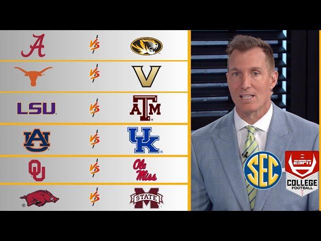 ESPN "Breaking Down" SEC Showdowns on Saturday: LSU vs. Texas A&M; Alabama vs. Missouri and more...