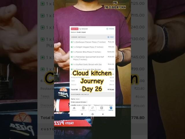 DAY 26 cloud kitchen journey #cloudkitchen #shortvideo #zomato #minivlog