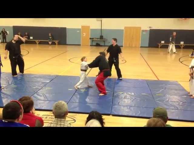 WATCH THIS! Little Girl Attacked - Black Belt Candidate - Slap and Takedown