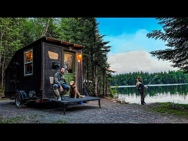 Camping by a Dreamy Lake in Our Homemade Cabin on Wheels