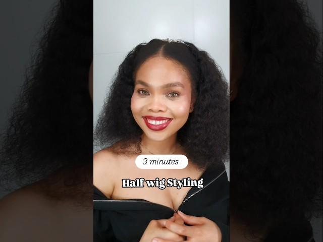 Half wig Styling in 3 minutes | How to style your natural hair with a wig