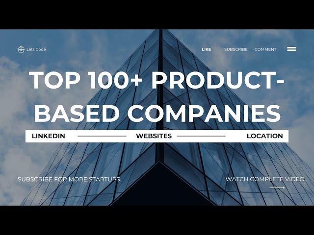 Top 100+ Product-Based Companies in India for Job Seekers | LinkedIn & Career Portal Tips