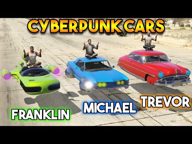GTA 5 - FRANKLIN CAR VS MICHALE CAR VS TREVOR CAR (BEST CYBERPUNK VEHICLE?)