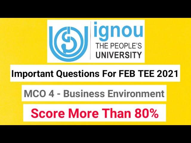 Expected Questions for FEB TEE 2021 : MCO 4 - Business Environment