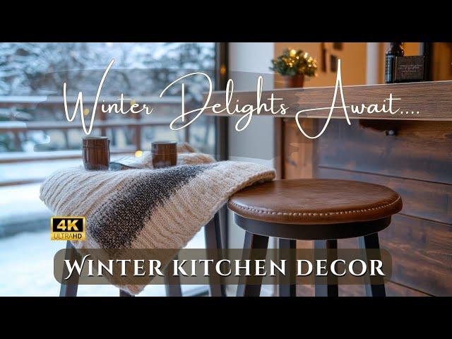 Elegant Rustic Kitchen Winter Decor Idea: Natural Material Kitchen with Sustainable Design