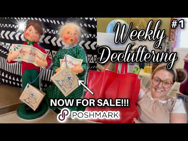 Weekly *DECLUTTERING* Episode #1 | Listing on Poshmark | Vintage Annalee Dolls For Sale!!!