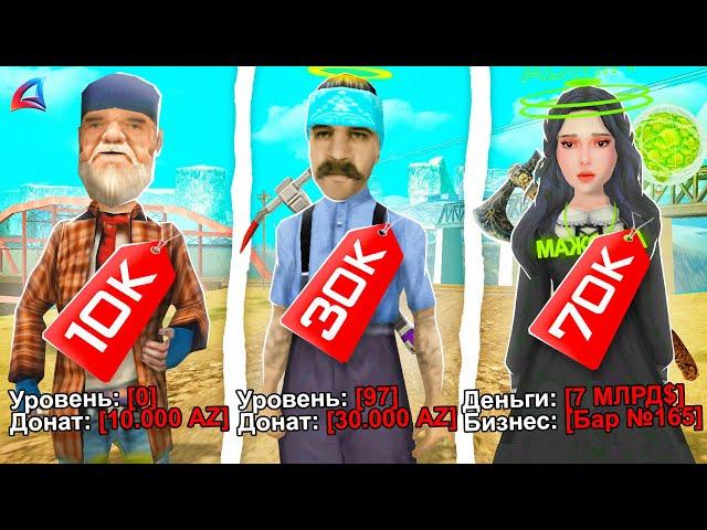 ПРОКАЧАЛ АККАУНТЫ НА 10000, 30000 и 70000 ДОНАТА НА ARIZONA RP в GTA SAMP