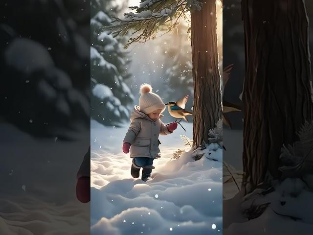 A Tiny Bird Lost in the Snow... Until a Kind Soul Appeared ️
