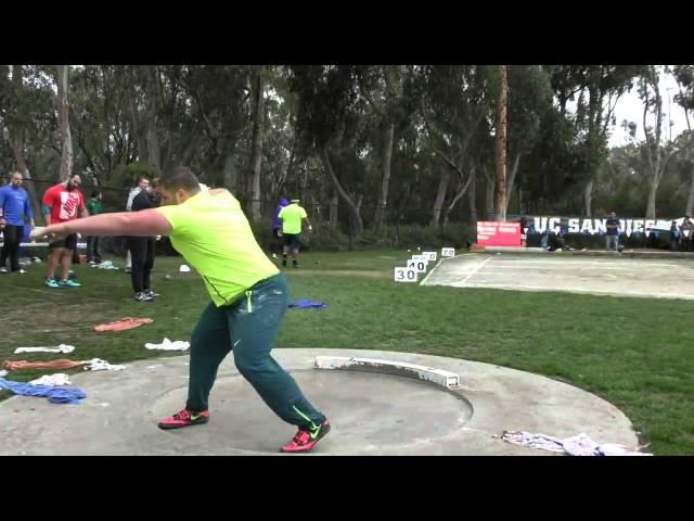 Joe Kovacs 24.29m WarmUp Triton Invitational 2015 second angle