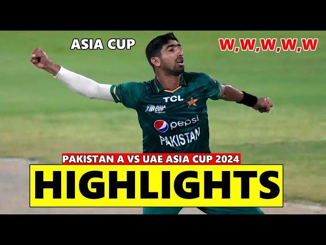 PAKISTAN VS UAE EMERGING ASIA CUP FULL MATCH HIGHLIGHTS 2024 | PAK VS UAE