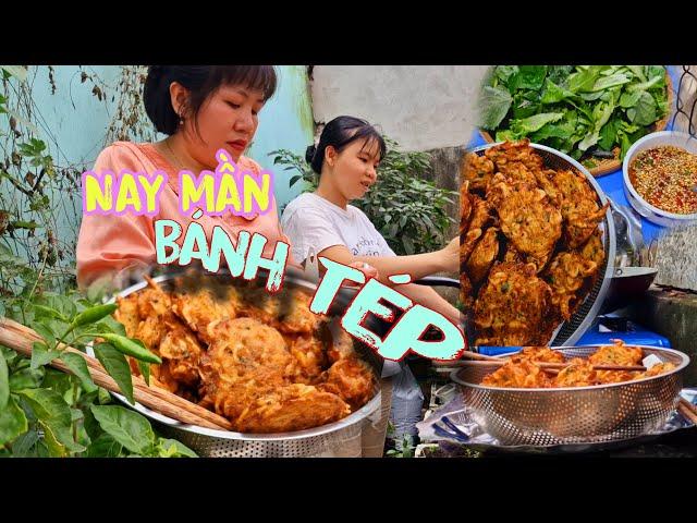 Bữa nay LÀM BÁNH TÉP cuốn rau sống bánh tráng mè nhúng dí 2 chị em cô giáo phòng kế bên