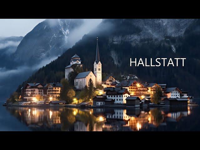 HALLSTATT AUSTRIA  - The Most Beautiful Fairytale Evening Walk 8K ( captions )