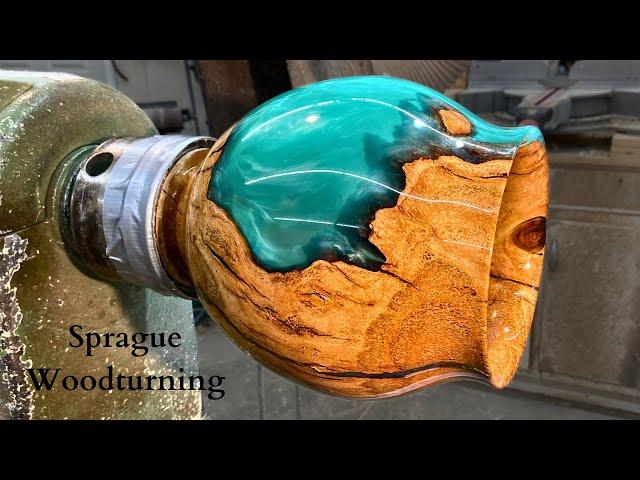 Woodturning - Cherry Burl Loves Emerald Green Pigment!