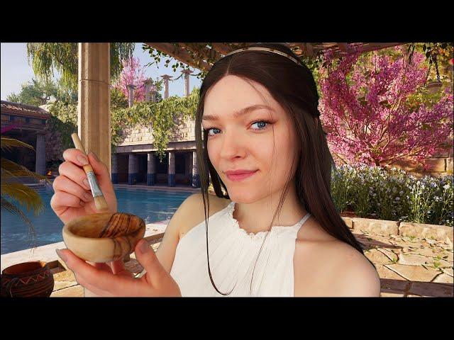 ASMR ️ Ancient Greek Spa (wind, distant chatter, birds)