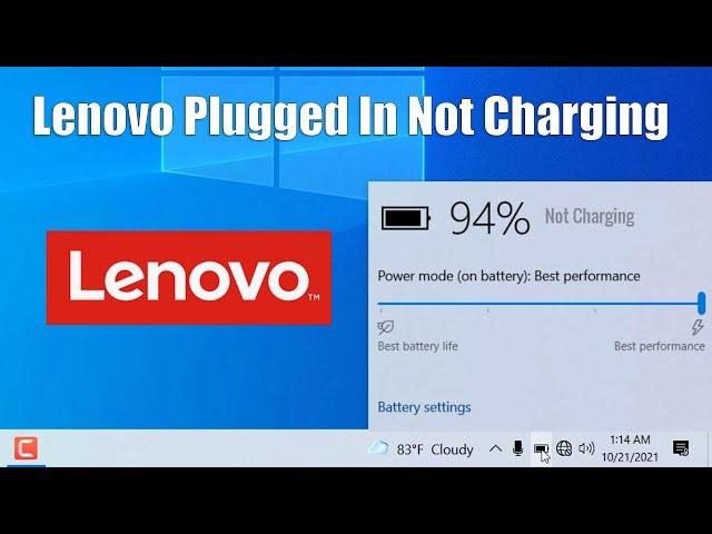 Plugged In, Lenovo Laptop Battery Not Charging Windows 10 (SOVLED)