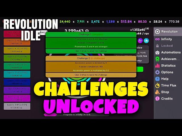 CHALLENGES UNLOCKED, FULL AUTOMATION // REVOLUTION IDLE