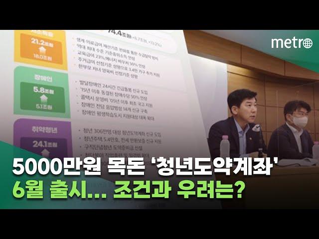 5000만원 목돈마련 '청년도약계좌' 6월 출시...조건과 우려는?