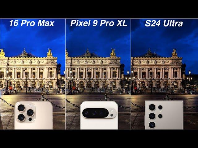 iPhone 16 Pro Max vs Google Pixel 9 Pro XL vs Samsung S24 Ultra Camera Test