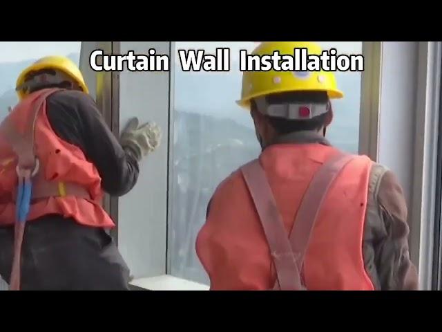 How to install glass curtain wall in skyscraper？