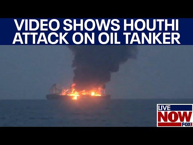 WATCH: Explosion as Houthi rebels attack oil tanker in Red Sea | LiveNOW from FOX