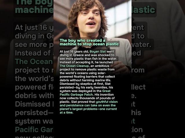 The boy who created a machine to stop ocean plastic
