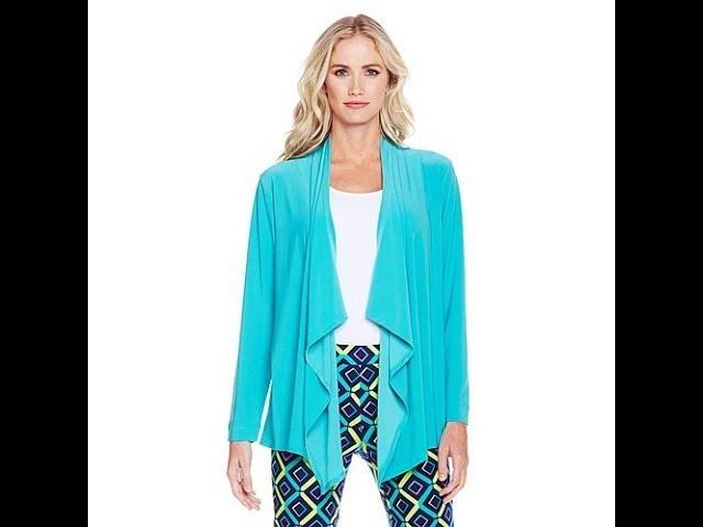 N Natori Solid Jersey Knit Cascading Ruffle Topper
