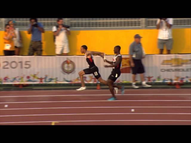 TORONTO 2015 Pan Am Games - Men's 4x100m Relay FINAL - Canada, Antigua & Barbuda DISQUALIFIED HD