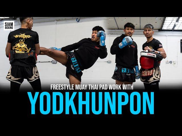 Yodkhunpon Freestyle Muay Thai Pad work with Kru Chelsea