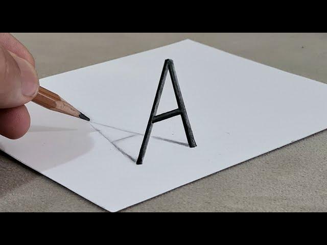 very easy 3d drawing on paper a letter