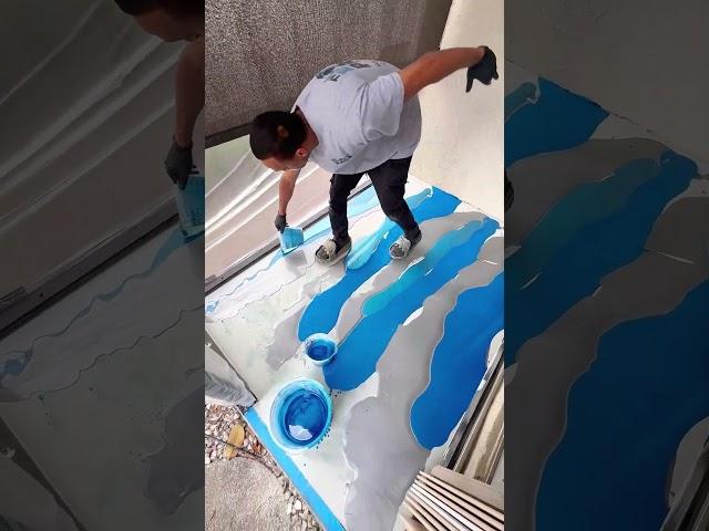 Metallic Epoxy Floor transformation for a patio! What do you guys think?