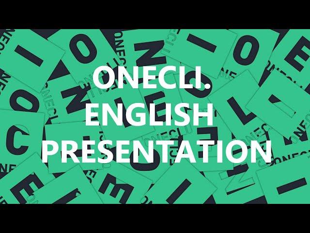 ONECLI. - ENGLISH PRESENTATION