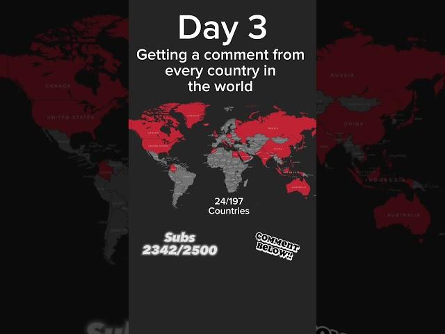 Day 3 of getting a comment from every country in the world