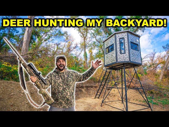 Deer Hunting in my BACKYARD for the FIRST TIME!!! (Catch Clean Cook)