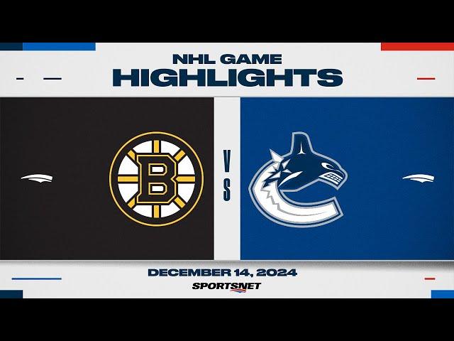 NHL Highlights | Bruins vs. Canucks - December 14, 2024