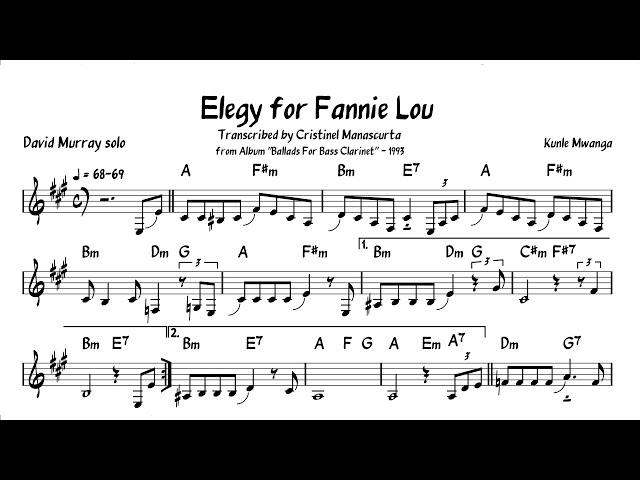 David Murray - Elegy for Fannie Lou (transcription)