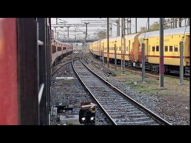 PARALLEL race in bikaner and jodhpur division trains. With diesel EMD locomotive.